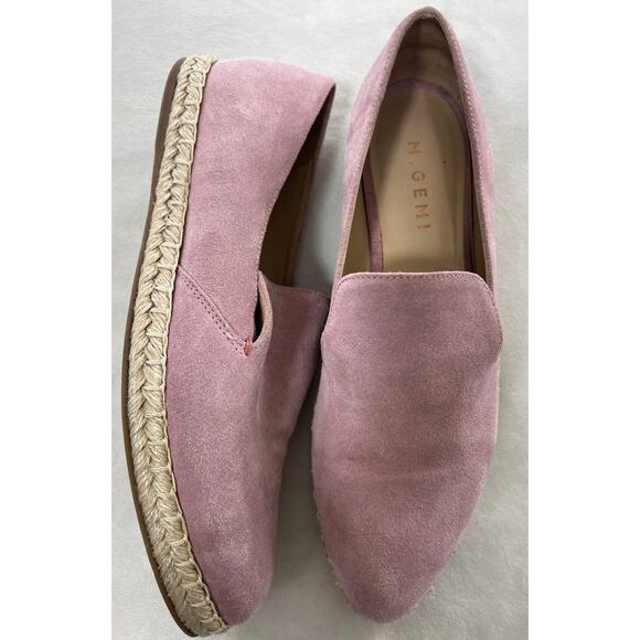 M. Gemi Mauve Pink Espadrille Slip On Shoes Made Italy Suede 39 US 8.5 Summer - Picture 1 of 7